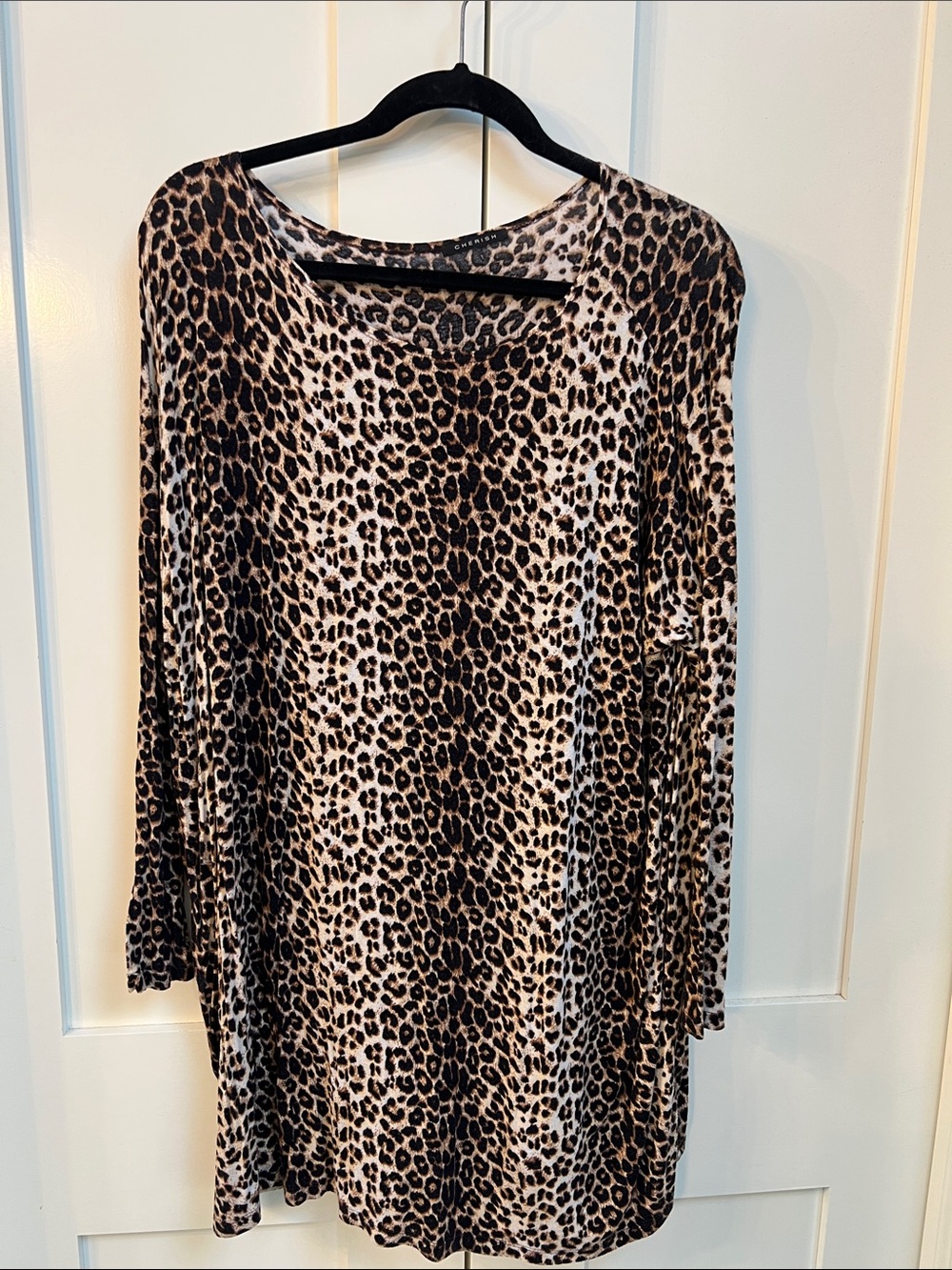 Cherish Leopard Print Tunic Top - Brown & Black